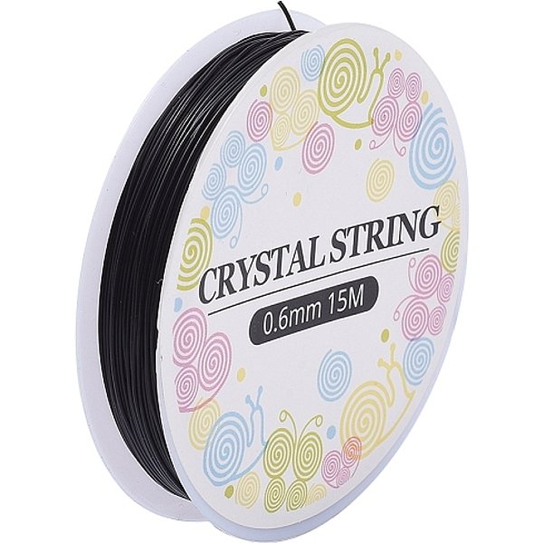 Elastic Crystal Thread, Stretchy String Bead Cord, For Beaded Jewelry Making, Black, 0.6Mm, About 16.4 Yards(15M)/Roll-image