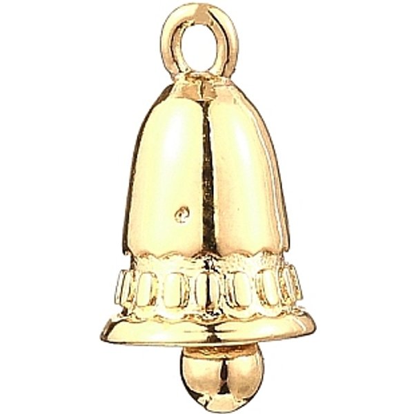 Brass Pendants, Bell Charms, Real 14K Gold Plated, 14X7Mm, Hole: 1Mm-image