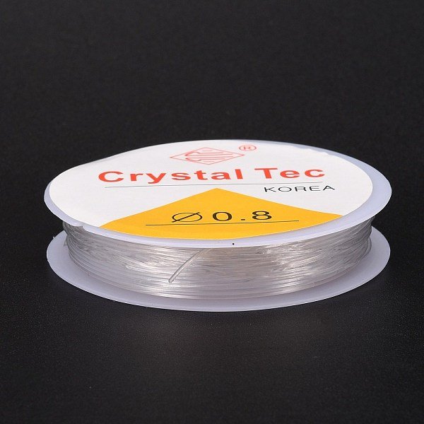 Round Crystal Elastic Stretch Thread, For Bracelets Gemstone Jewelry Making Beading Craft, Clear, 0.8Mm, About 6.5 Yards(6M)/Roll-image
