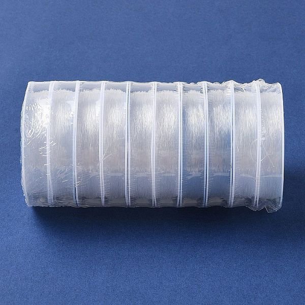 Korean Round Elastic Crystal String, Elastic Beading Thread, For Stretch Bracelet Making, Clear, 0.4Mm, 18M/Roll-image
