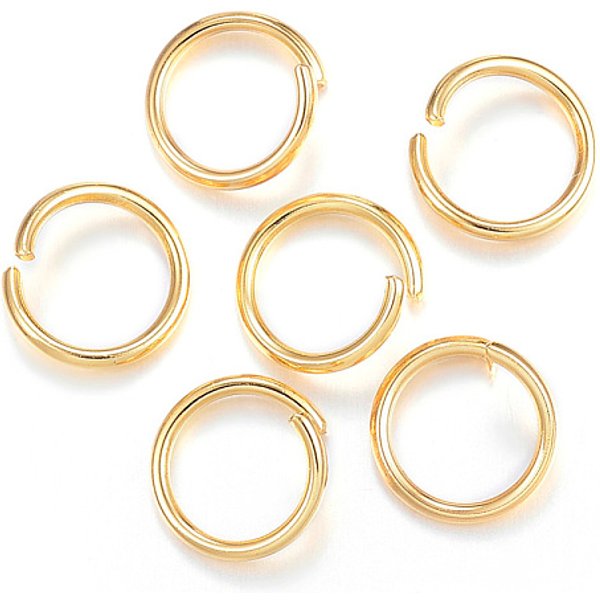 304 Stainless Steel Jump Rings, Open Jump Rings, Real 24K Gold Plated, 10X1.2Mm-image