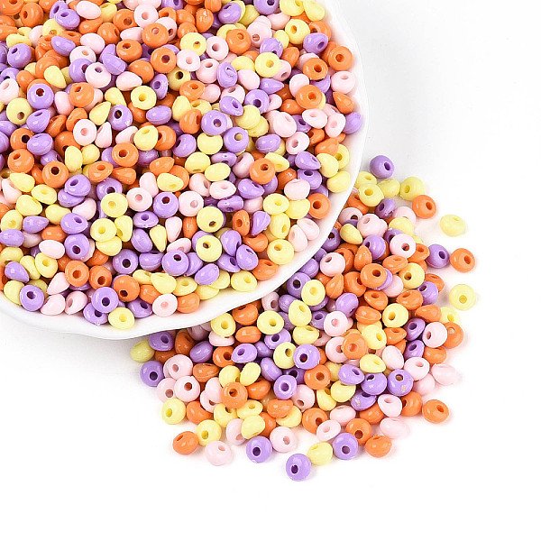 Opaque Acrylic Beads, Teardrop, Lilac, 5X5X3Mm, Hole: 1.5Mm, About 11630Pcs/500G-image