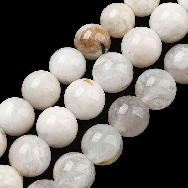 Natural Rainbow Moonstone Beads Strands, Grade Ab, Round, 8Mm, Hole: 0.8Mm, About 50-51Pcs/Strand, 15.75''(40Cm)-image
