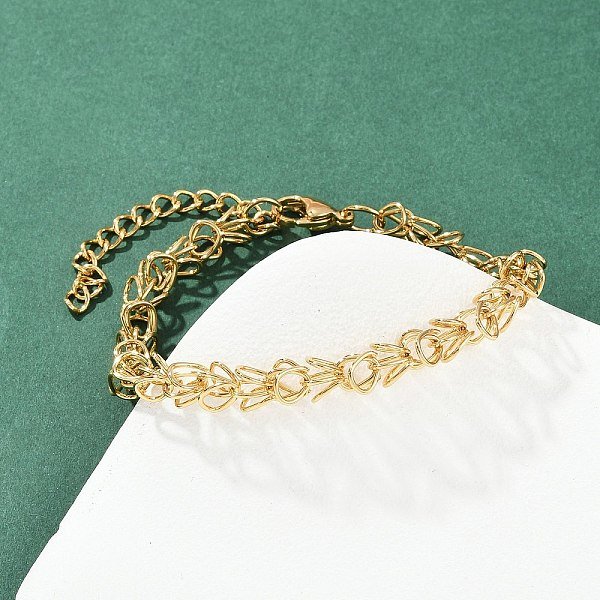 304 Stainless Steel Mesh Chain Bracelets For Women, Pvd Vacuum Plating, Real 22K Gold Plated, 7-1/8 Inch(18.2Cm)-image