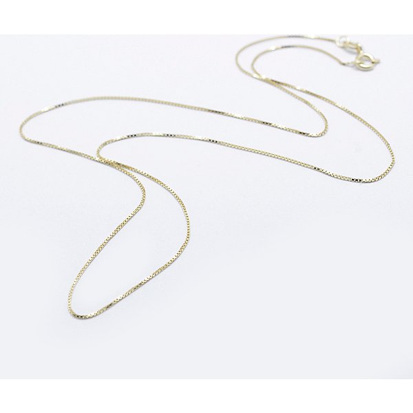 925 Sterling Silber Box Kette Halsketten, Mit Federring VerschlüSse, Mit 925 Stempel, Echtes 18K Vergoldet, 18 Zoll (45 Cm), 0.6 Mm-image