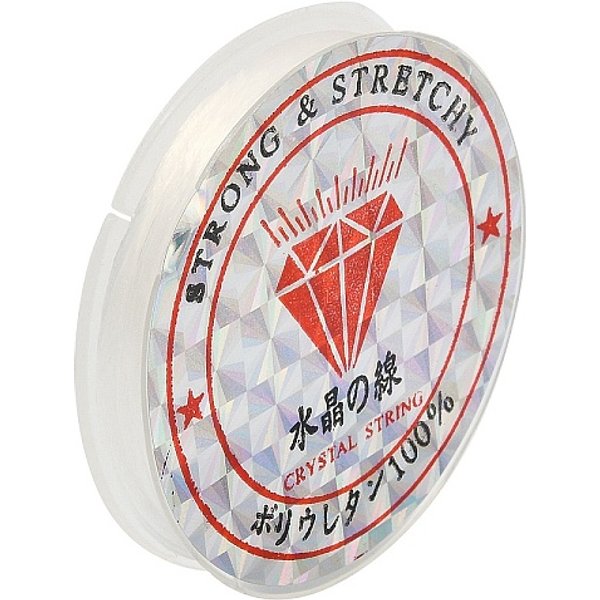 ChaîNe De Cristal éLastique Plat, Fil De Cordon Cordon De Cristal, Blanc, 0.8Mm, Environ 10.93 Yards (10 M)/Rouleau-image