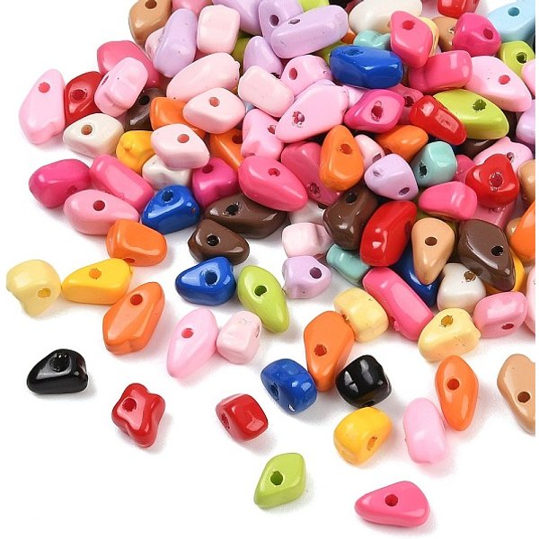 Perles Acryliques Opaques, PéPites, Couleur Mixte, 6-10X5-6.5X4-4.5Mm, Trou: 1.3Mm-image