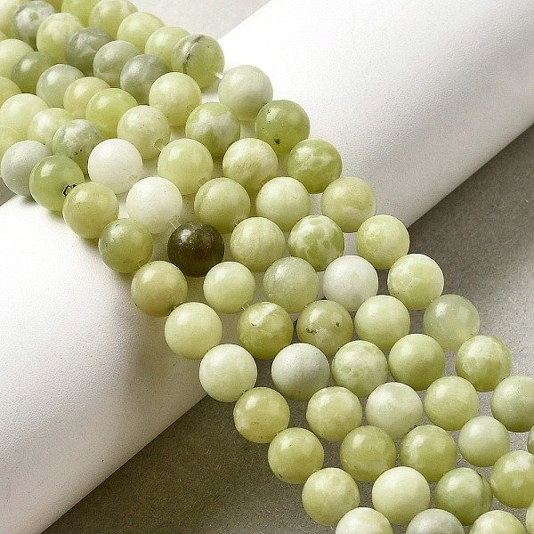 Natural Lemon Jade Beads Strands, Round, 6Mm, Hole: 0.8Mm, About 59Pcs/Strand, 14.96 Inch(38Cm)-image