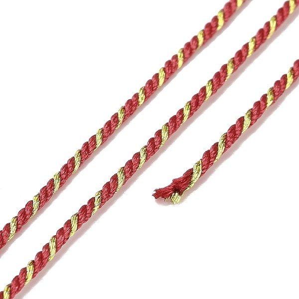 Cordoncino In Filigrana Di Policotone, Corda Intrecciata, Con Bobina In Plastica, Per Appendere A Parete, Mestieri, Incartamento Di Regalo, Firebrick, 1.2Mm, Circa 27.34 Iarde (25 M)/Rotolo-image
