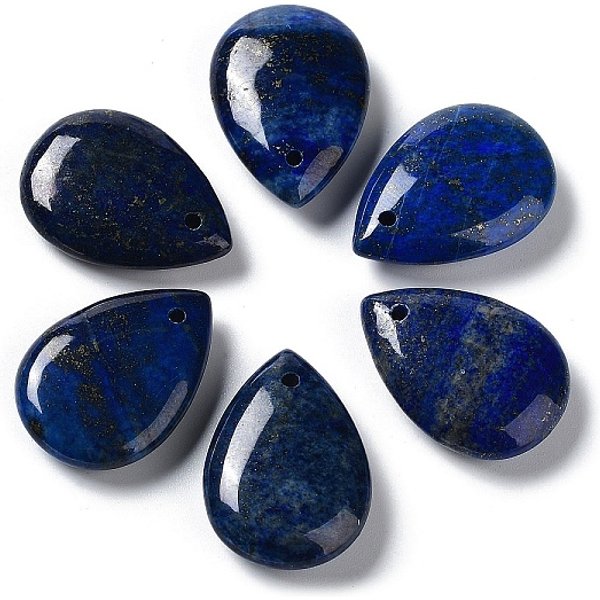 Pendentifs En Lapis Lazuli Naturel, Charmes De Larme, Teinte, 22.5-25X17-18X7Mm, Trou: 1.6Mm-image