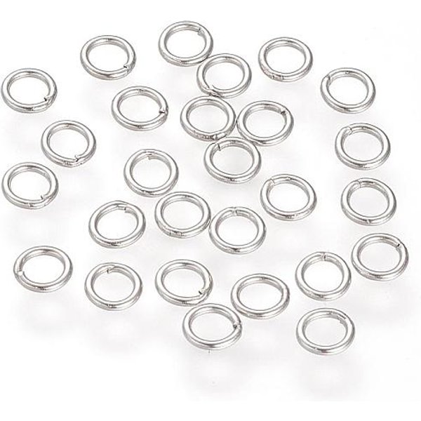 Tarnish Resistant 304 Stainless Steel Round Rings, Soldered Jump Rings, Closed Jump Rings, Stainless Steel Color, 20 Gauge, 6X0.8Mm-image