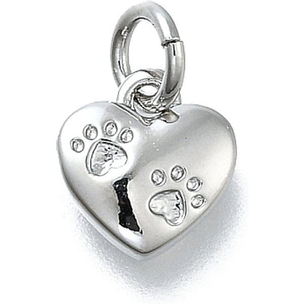 Colgantes De LatóN, Charms Del CorazóN, Plateado De Larga DuracióN, Sin Plomo Y El Cadmio, Chapado En Rack, Con Anillo De Salto, Platino, 8X7.5X1.5Mm, Agujero: 3 Mm-image