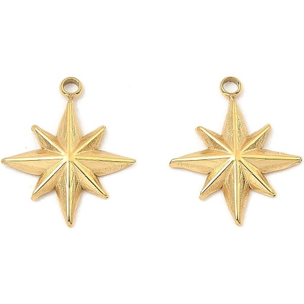 AnhäNger Aus Edelstahl 304, Sterne-Charme, Echtes 18K Vergoldet, 16X13.5X2 Mm, Bohrung: 1.5 Mm-image