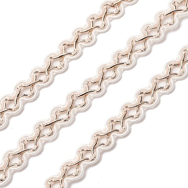 Polyester Braided Lace Ribbon, For Curtain, Home Textile Decor, Garment Accessories, Pink, 1/4 Inch(6Mm), About 80.00-90.00 Yards(73.15-82.296M)/Roll-image
