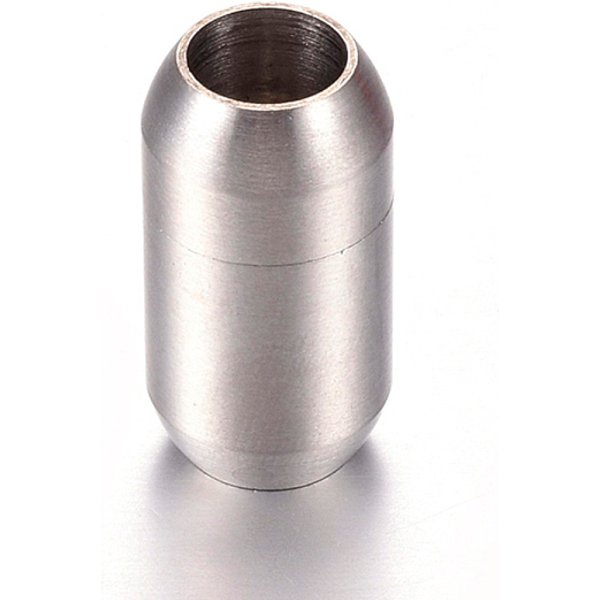 AnlaufgeschüTzte MagnetverschlüSse Aus Edelstahl 304 Mit Einklebbaren Enden, Matte OberfläChe, Oval, Edelstahl Farbe, 19X10 Mm, Bohrung: 6 Mm-image
