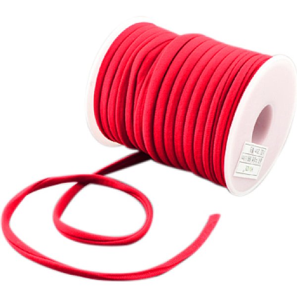 Soft Nylon Cord, Flat, Red, 5X3Mm, About 21.87 Yards(20M)/Roll-image