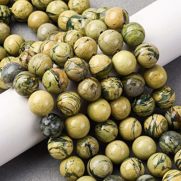 Natural Verdite Stone Beads Strands, Round, 10.5-11Mm, Hole: 1.2Mm, About 36-38Pcs/Strand, 14.57-14.96''(37-38Cm)-image