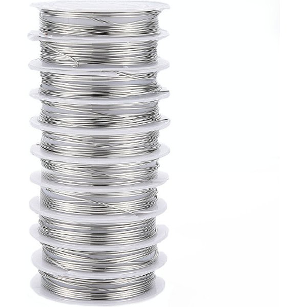 Round Copper Jewelry Wire, Platinum, 18 Gauge, 1mm, about 5.9 Feet(1.8m)/roll, 10 rolls/group