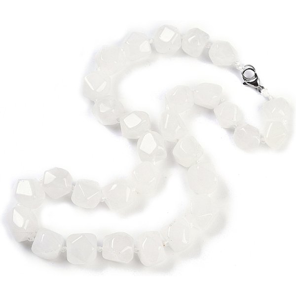 Collane di perline di pepite di cristallo di quarzo naturale per donne e uomini, 20.08-21.26 pollice (51-54 cm)