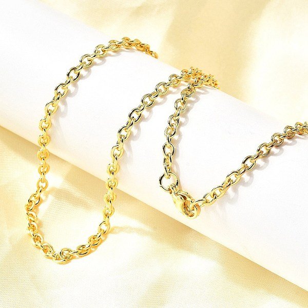 Colliers à ChaîNe En Acier Inoxydable 202 De 3 Mm, Plaqué Longue DuréE, CréMaillèRe Plaquage, Or, 19.76 Pouce (50.2 Cm)-image