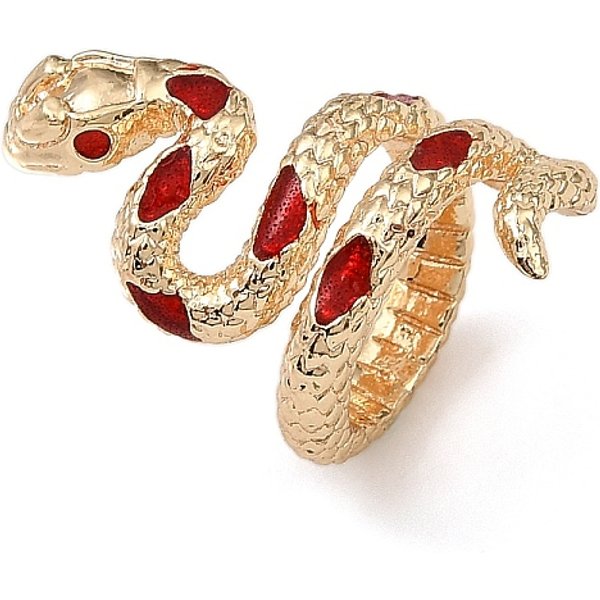 Brass Beads, Snake, Golden, 17.5x13x13mm, Hole: 9mm