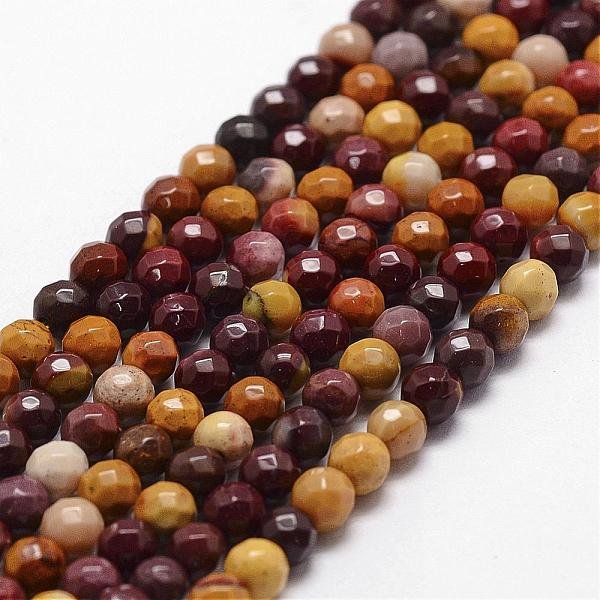 Naturperlen SträNge Mookaite, Facettiert, Runde, 4 Mm, Bohrung: 1 Mm, Ca. 96 Stk. / Strang, 14.9 Zoll - 15.1 Zoll-image