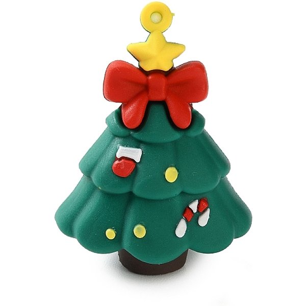 Pendentifs En Plastique Pvc Sur Le ThèMe De NoëL, Arbre De NoëL, 50X36X31Mm, Trou: 2Mm-image