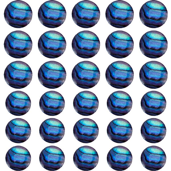 30 Cabochon En Coquillage D'ormeau/Coquillage Paua, 2 Styles, Demi-Rond / DôMe, ColoréEs, 8-10X1-2Mm, 15 PièCes / Style-image