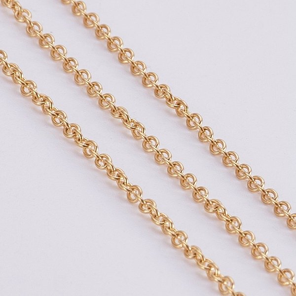 Ion Plating(Ip) 304 Stainless Steel Cable Chains, With Spool, Soldered, Oval, Golden, 1.5Mm, About 65.61 Feet(20M)/Roll-image