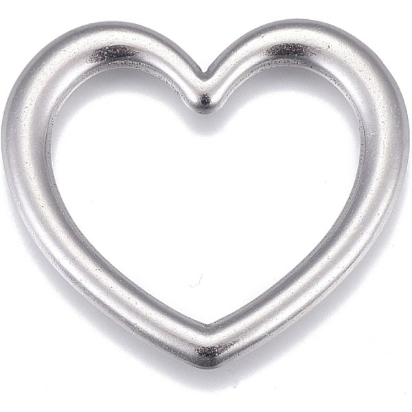 Non-Tarnish 304 Stainless Steel Linking Rings, Heart, Stainless Steel Color, 28.5X32X2.5Mm, Inner Diameter: 17X24Mm-image
