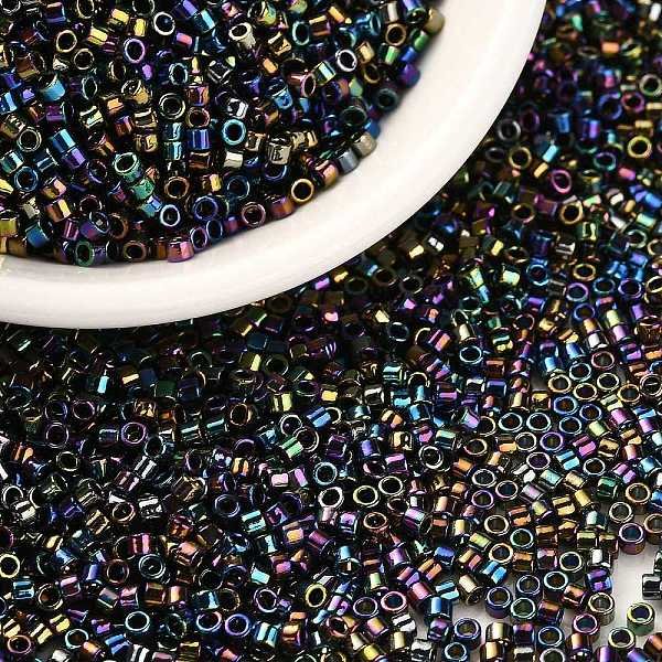 Cylinder Seed Beads, Metallic Colours, Iris, Uniform Size, Colorful, 2X1.3-1.5Mm, Hole: 0.8-1Mm, About 888Pcs/10G-image
