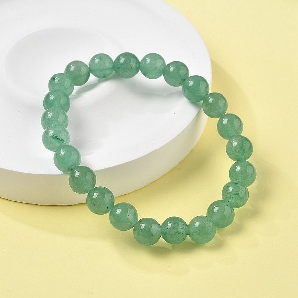 Bracelets éLastiques à Perles Rondes Naturel Aventurine Naturelle, 55Mm-image
