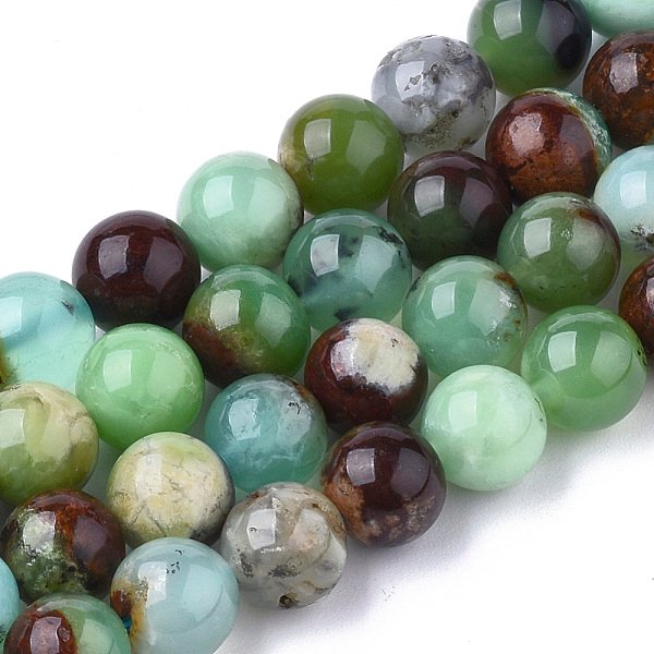 Brins naturels de perles de chrysoprase, ronde, 8-9mm, Trou: 1mm, Environ 45-48 pcs/chapelet, 15.7 pouce