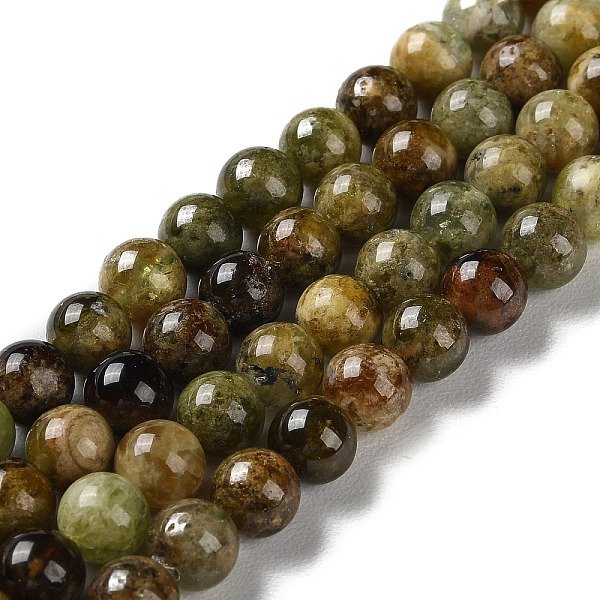 Naturelles Grenat Vert Brins De Perles, Ronde, 6Mm, Trou: 0.9Mm, Environ 61 Pcs/Chapelet, 15.35'' (39 Cm)-image