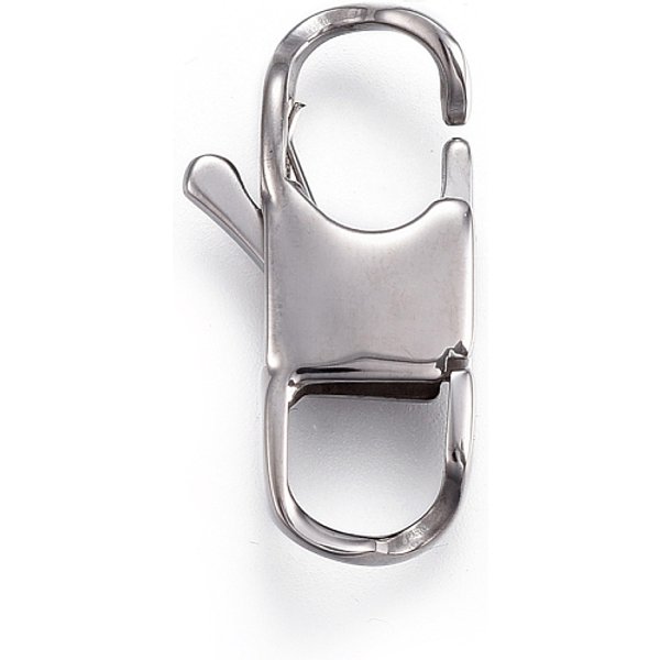 Tarnish Resistant 304 Stainless Steel Lobster Claw Clasps, Stainless Steel Color, 23X12X5Mm, Hole: 6Mm-image