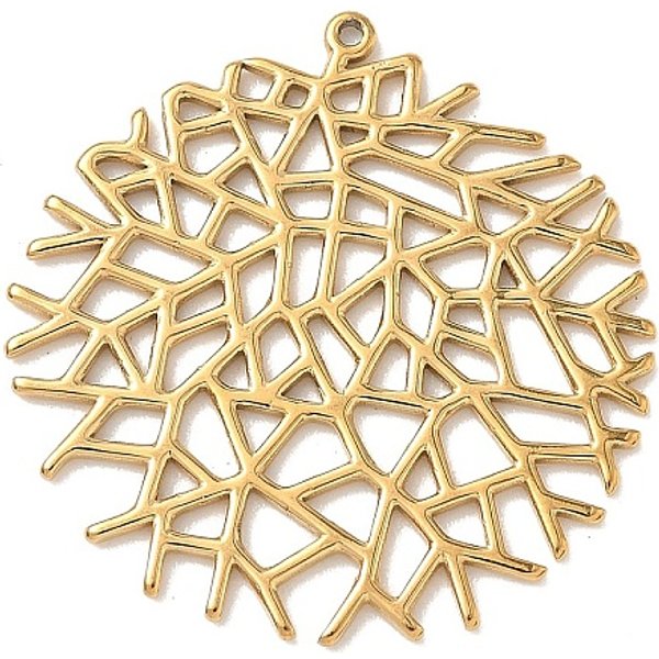 Pendentifs En Acier Inoxydable 304, Breloques De Flocon De Neige, Or, 30X29.5X1Mm, Trou: 1Mm-image