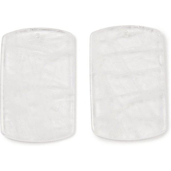 Pendentifs de cristal de quartz naturel, breloques rectangulaires en cristal de roche, 40x25x3.5mm, Trou: 1.6mm