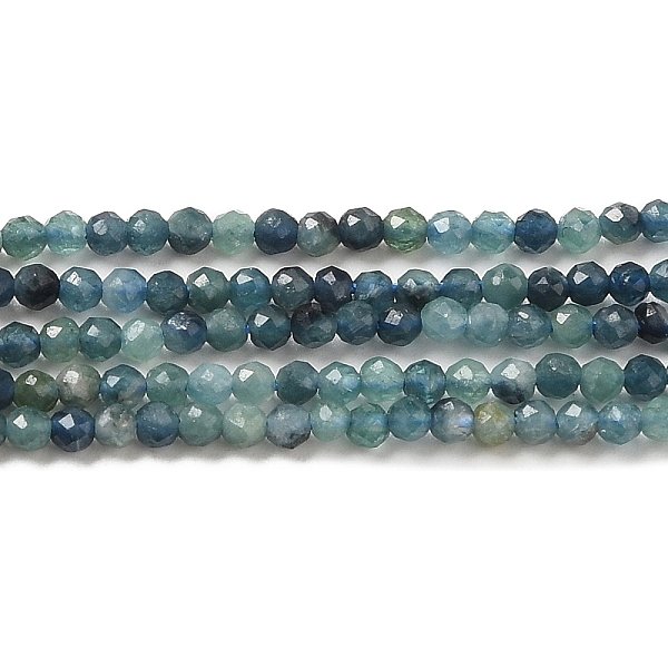NatüRliche Blaue TurmalinperlensträNge, Runde, Facettiert, Klasse Aa, 2 Mm, Bohrung: 0.5 Mm, Ca. 217 Stk. / Strang, 39 Cm-image
