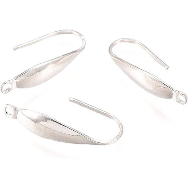 Crochets De Boucles D'oreilles En Acier Inoxydable Chirurgical 316, Fil D'oreille, Avec Boucle Verticale, Couleur D'argent, 20X4.5X1Mm, Trou: 1.2Mm, 20 Jauge, Pin: 0.8 Mm-image