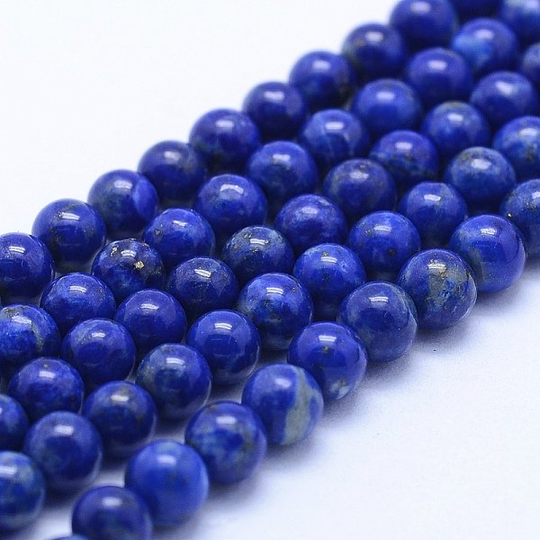 Chapelets de perles en lapis-lazuli naturel, grade AB, ronde, 4mm, Trou: 1mm, Environ 94 pcs/chapelet, 15.5 pouce (39.5 cm)