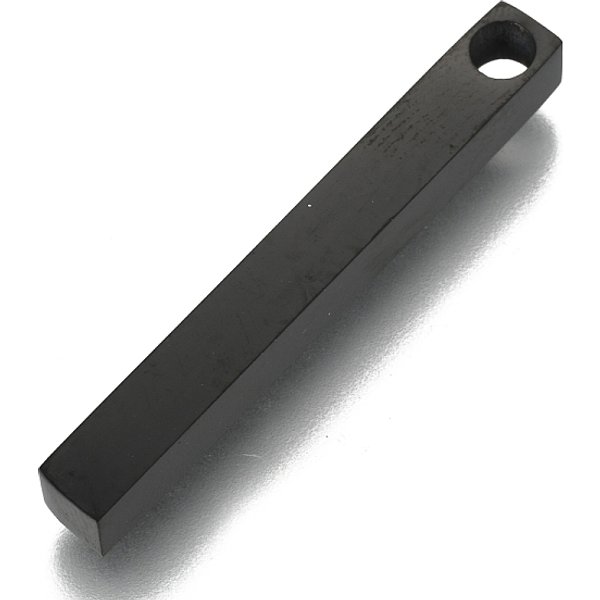 Ionenplattierung (IP) 304 Edelstahl poliert Anhänger, Bar, Schwarz, 40x5x5 mm, Bohrung: 3-3.5 mm