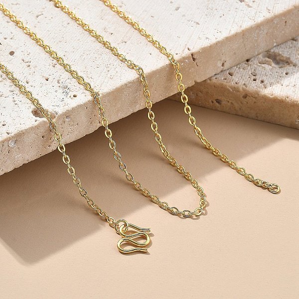 2MM 304 Stainless Steel Cable Chain Necklaces For Men Women, Long-Lasting Plated, Real 18K Gold Plated, 17.52 Inch(44.5Cm)-17.72 Inch(45Cm)-image