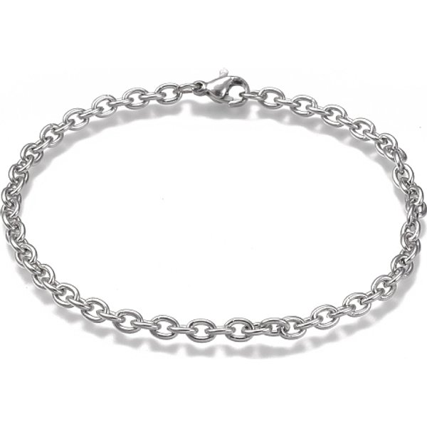 AnlaufgeschüTzte AnkerkettenarmbäNder Aus Edelstahl 304, Mit Karabinerverschluss, Edelstahl Farbe, 7-7/8 Zoll (20 Cm)-image