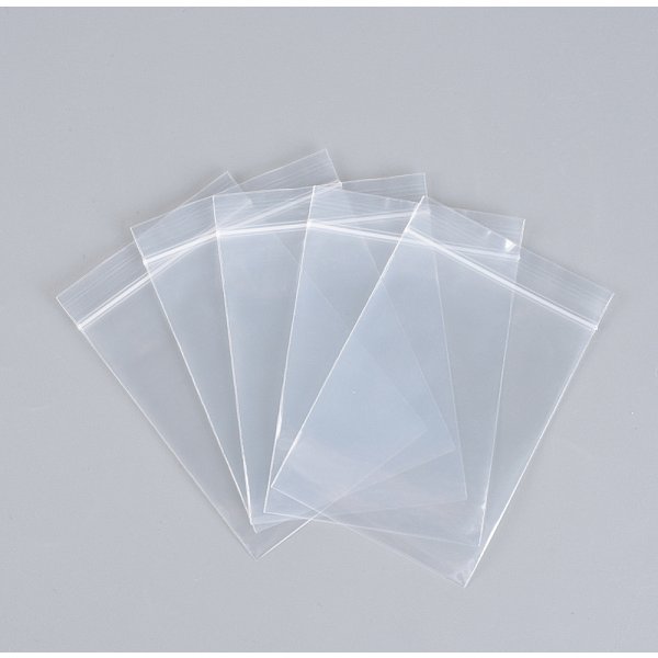 Polyethylene Zip Lock Bags, Resealable Packaging Bags, Top Seal, Self Seal Bag, Rectangle, Clear, 10X7Cm, Unilateral Thickness: 2.9 Mil(0.075Mm), 500Pcs/Group-image