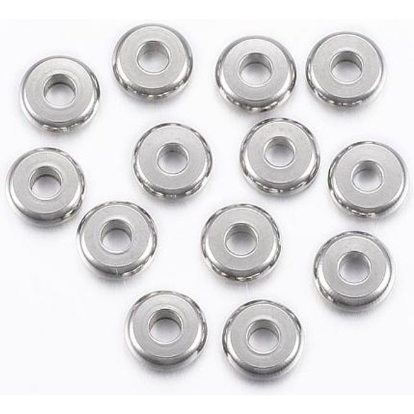 Tarnish Resistant 304 Stainless Steel Spacer Beads, Flat Round, Stainless Steel Color, 6X2Mm, Hole: 2Mm-image