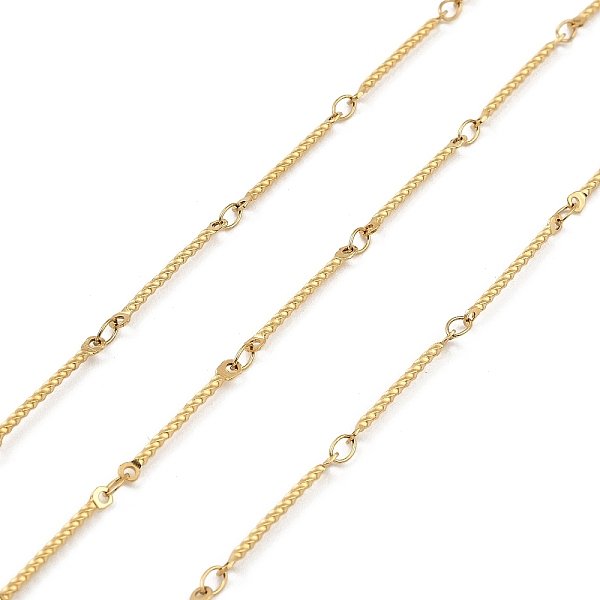ChaîNes à Maillons TorsadéS En Acier Inoxydable 304 Avec Placage Ionique (Ip), Soudé, Avec Bobine, Or, 20X1X1Mm, Anneau: 2 Mm, Environ 10 M / Bibone-image