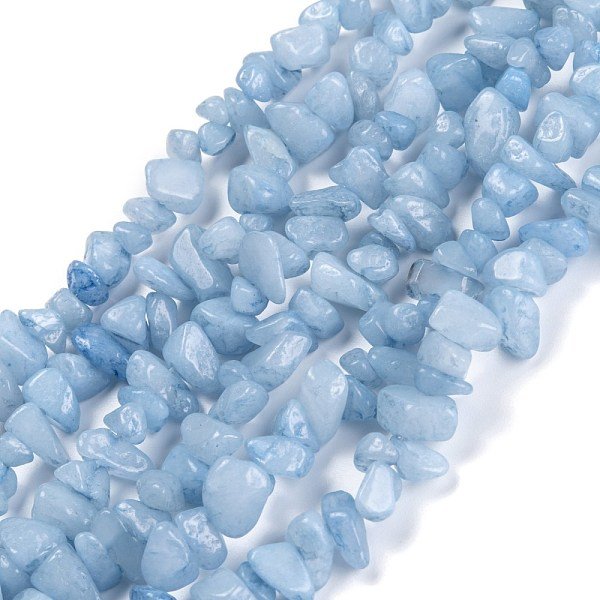 Dyed Natural Aquamarine Beads Strands, Chip, 3-16X3-8Mm, Hole: 0.7Mm, 80-81Cm-image