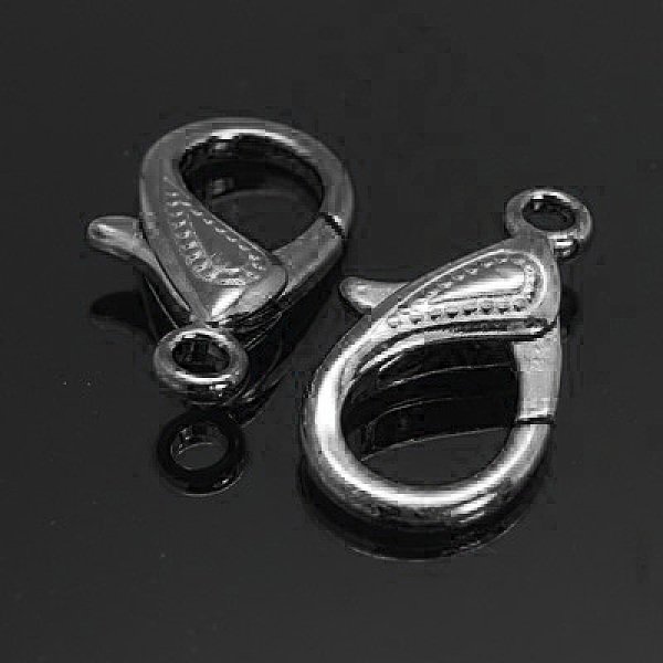 Zink Legierung KarabinerverschlüSse Karabinerverschluss, Metallgrau, 30X17X6 Mm, Bohrung: 3 Mm-image