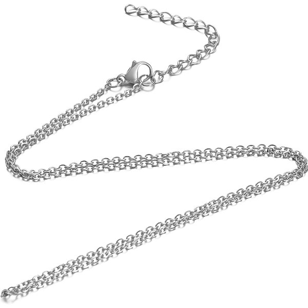 AnlaufgeschüTzte Ankerkette Aus Edelstahl 304, Mit Karabiner VerschlüSse, Edelstahl Farbe, 21.65 Zoll (55 Cm), 1.6 Mm-image