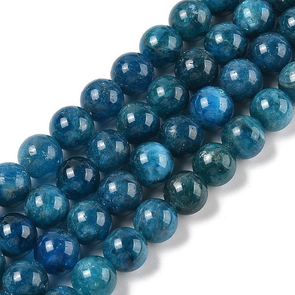 Rondes Apatite Naturelle Perles Brins, Grade A, 10Mm, Trou: 1Mm, Environ 38 Pcs/Chapelet, 15 Pouce-image
